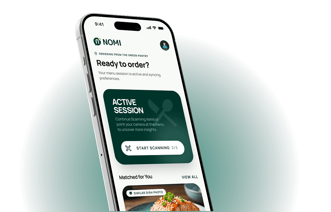 Nomi app phone preview for the pricing call to action